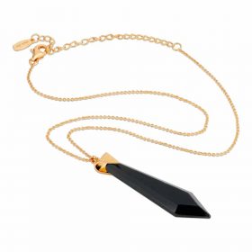 Passion Obsidian Necklace in 18K Gold over Sterling Silver a_02