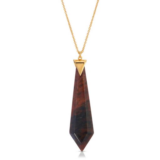 Passion Obsidian Necklace in 18K Gold over Sterling Silver c_01