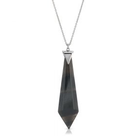 Passion Obsidian Necklace in Rhodium over Sterling Silver a_01