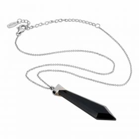 Passion Obsidian Necklace in Rhodium over Sterling Silver a_02