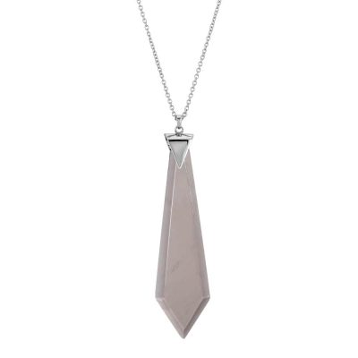 Passion Obsidian Necklace in Rhodium over Sterling Silver d_01