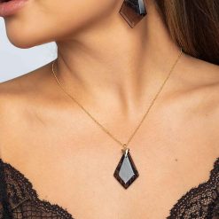 Power Obsidian Necklace in 18K Gold over Sterling Silver