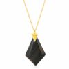 Power Obsidian Necklace in 18K Gold over Sterling Silver a_01