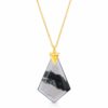 Power Obsidian Necklace in 18K Gold over Sterling Silver e_01
