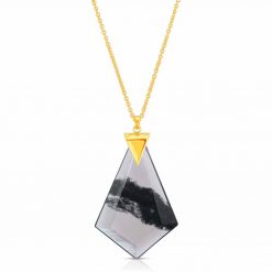 Power Obsidian Necklace in 18K Gold over Sterling Silver e_01