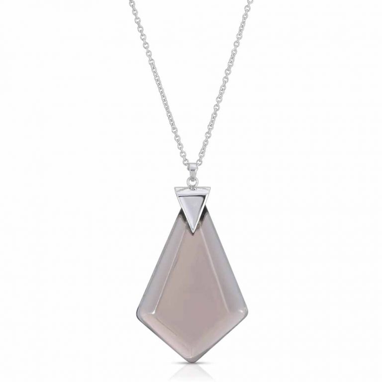 Power Obsidian Necklace in Rhodium over Sterling Silver d_01