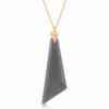 Protection Obsidian Necklace in 18K Gold over Sterling Silver
