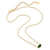 Matte Gold Petite Marquise Necklace Urban Marquise with Emerald Green crystal