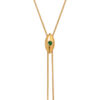 Matte Gold Vermeil Y Slider Necklace Urban Marquise with Emerald Green Crystal