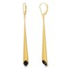 18K Gold Plated Leverback Earrings Urban Marquise with Black Swarovski crystal