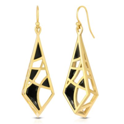 Enamel on Gold Plated Earrings Dream