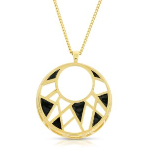 Enamel on Gold Plated Pendant Necklace Dream