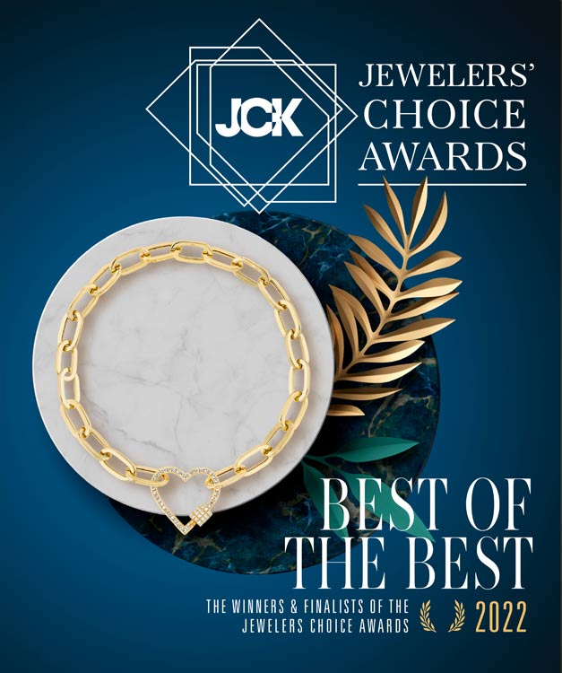 JCK Best of the best 2022 Magazine Cover with JCK jewelers' choice award logo