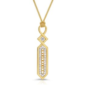 Art Deco Pendant in 18K Yellow Gold & Diamonds with chain