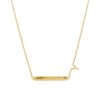 Bar Necklace with Letter Y in 14K yellow gold front view