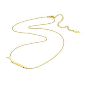 Bar Necklace with Letter Y in 14K yellow gold full view