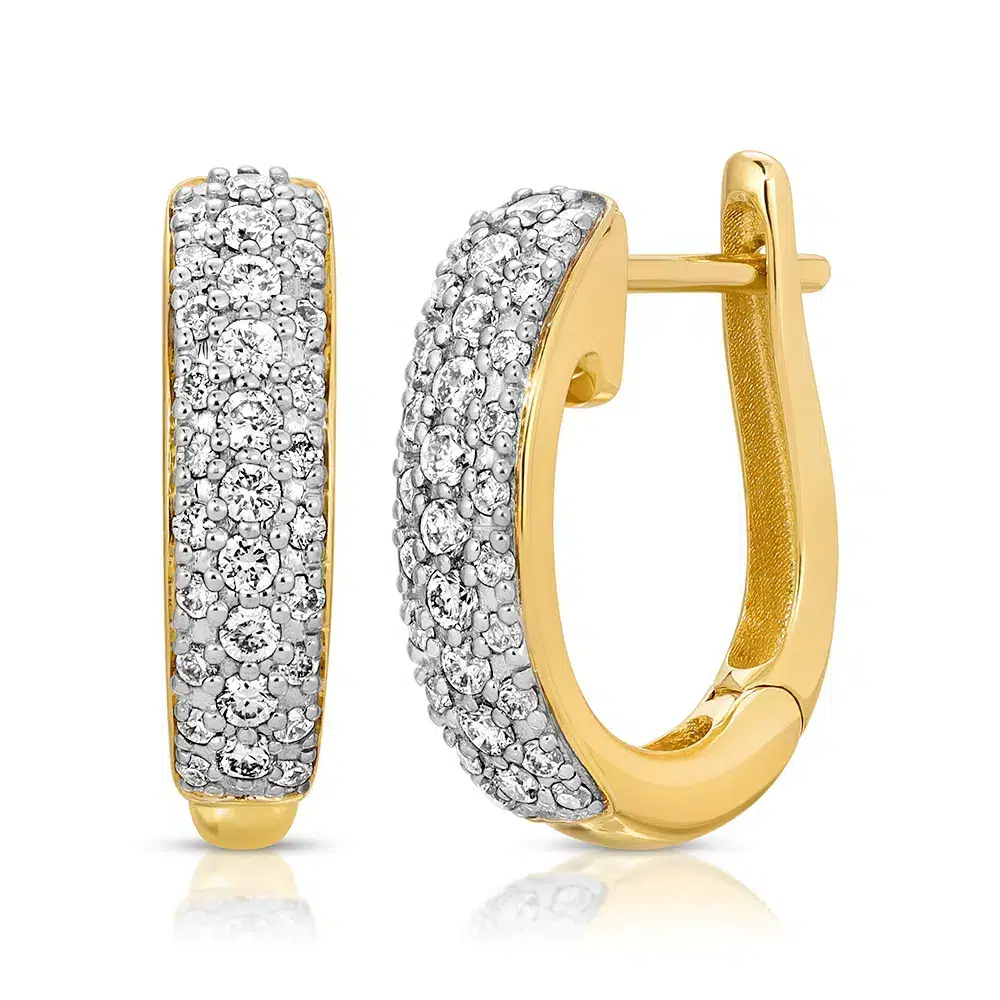 Eternity Hoop Earrings in 18K Yellow Gold & Diamonds