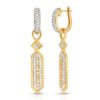 Eternity Hoop Earrings with Art Deco Removable Pendants in 18K Yellow Gold & Diamonds_1