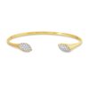 Marquise Open Bangle Spring Bracelet in 14K Yellow Gold & Diamonds front view