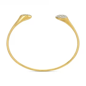 Marquise Open Bangle Spring Bracelet in 14K Yellow Gold & Diamonds side view