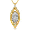 Marquise Pendant in 14K Yellow Gold with Diamonds front