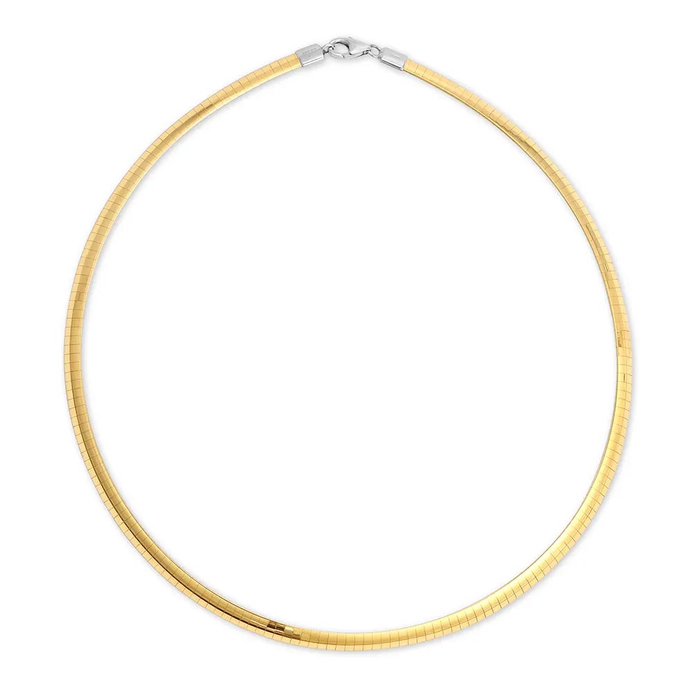 Omega Reversible 3mm Necklace in 14K Yellow & White Gold with a lobster clasp
