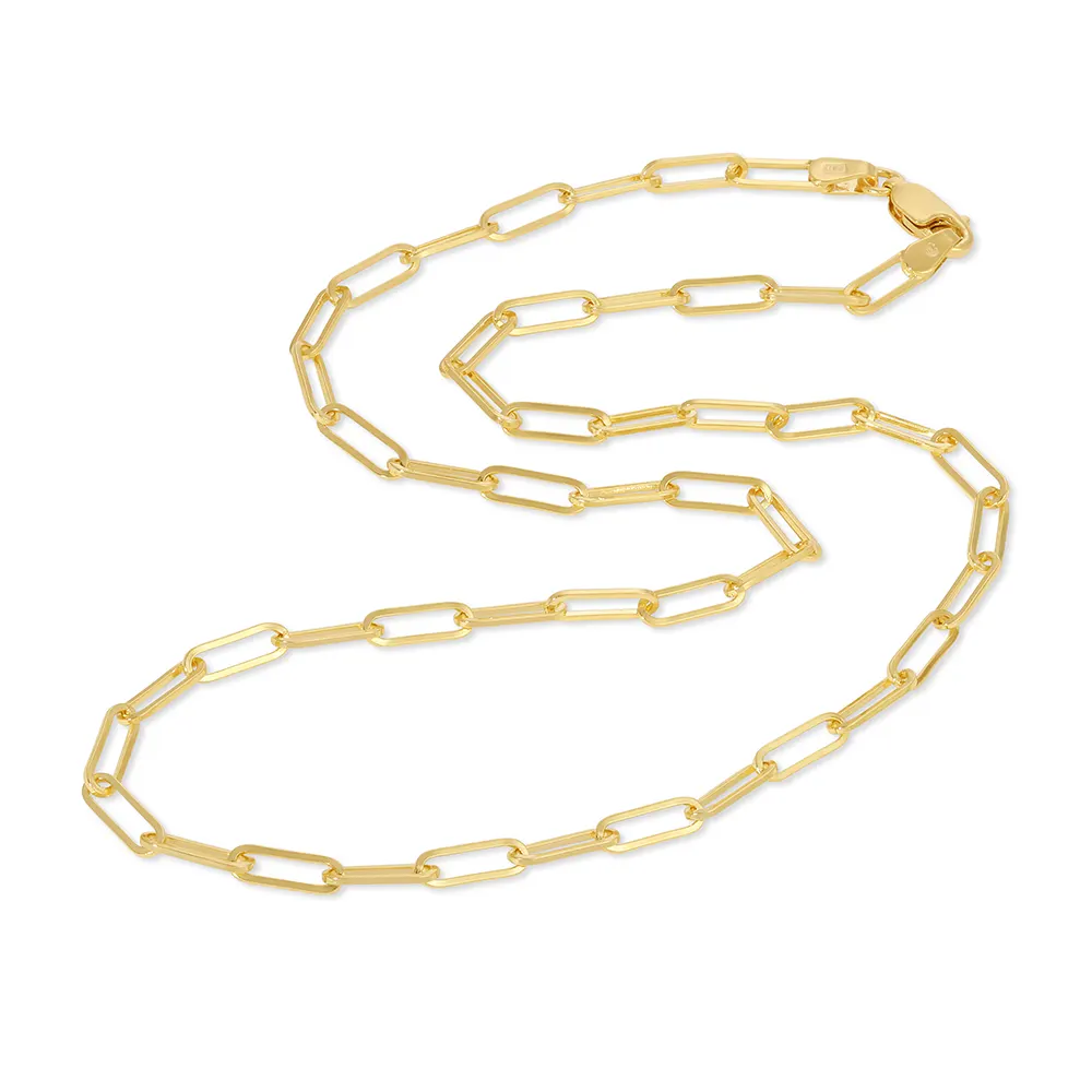 Paperclip Chain in 14K yellow gold full view