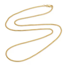 Round Box Chain 1.7mm in Solid 18K Yellow Gold 2
