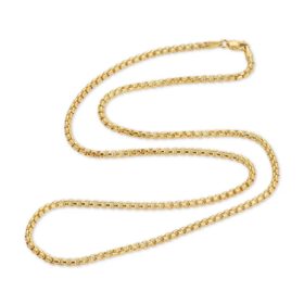 Round Box Chain 2.6mm in Solid 18K Yellow Gold 2