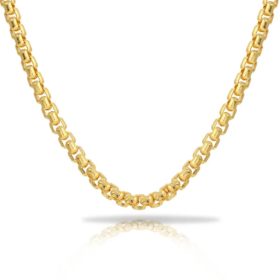 Round Box Chain in Solid 18K Yellow Gold