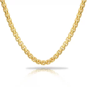 Round Box Chain in Solid 18K Yellow Gold 1