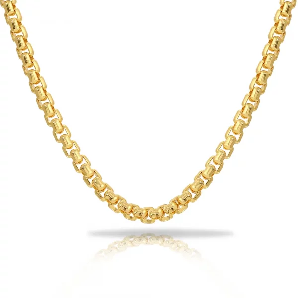 Round Box Chain in Solid 18K Yellow Gold 1