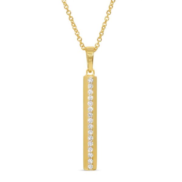 Trinity Pendant in 14K Yellow Gold and Diamonds - front view