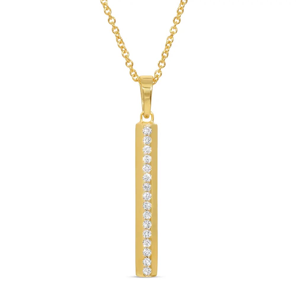 Trinity Pendant in 14K Yellow Gold and Diamonds - front view