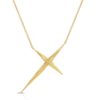 Twisted Cross Necklace in 14K Yellow Gold 1