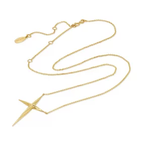 Twisted Cross Necklace in 14K Yellow Gold 2