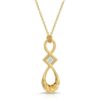 Twisted Pendant in 18K Yellow Gold with Diamonds with Spiga Chain