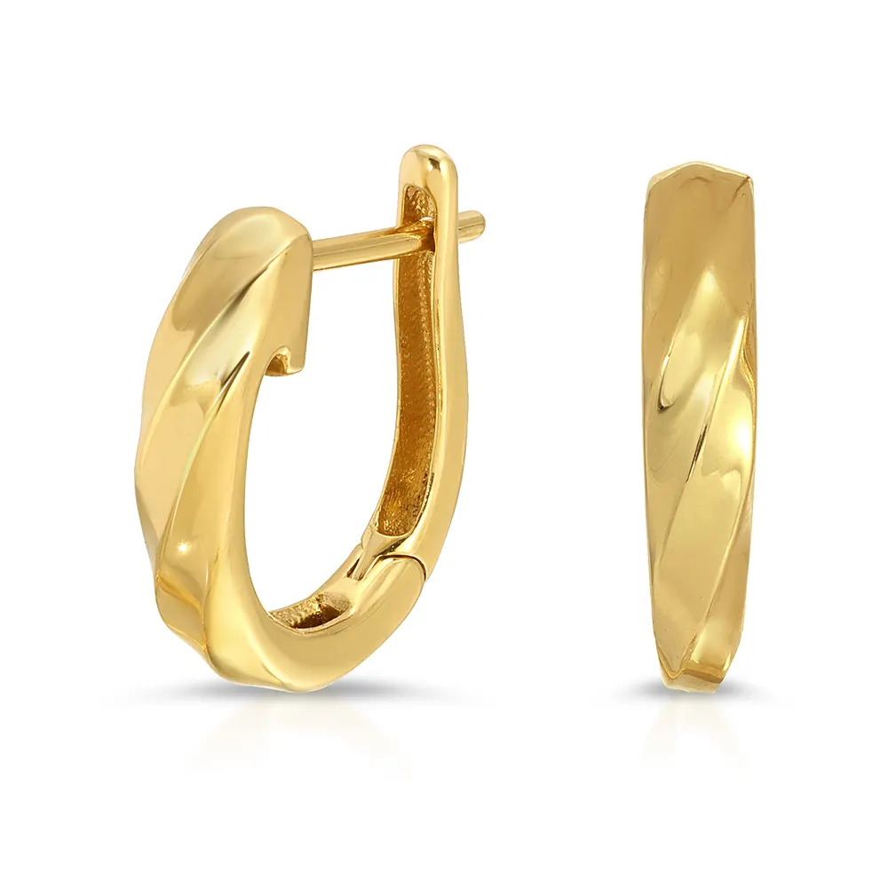 Twisted Small Hoop Earrings in 18K Yellow Gold