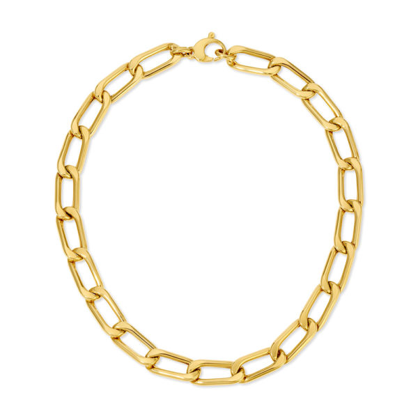 Herco 14K Necklace Polished 6.8mm Elongated Curb Link