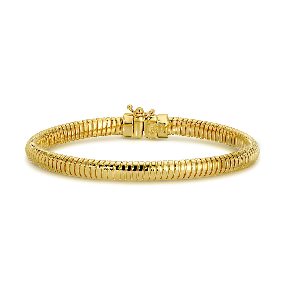 Tubogas Bracelet Domed 14K Yellow Gold