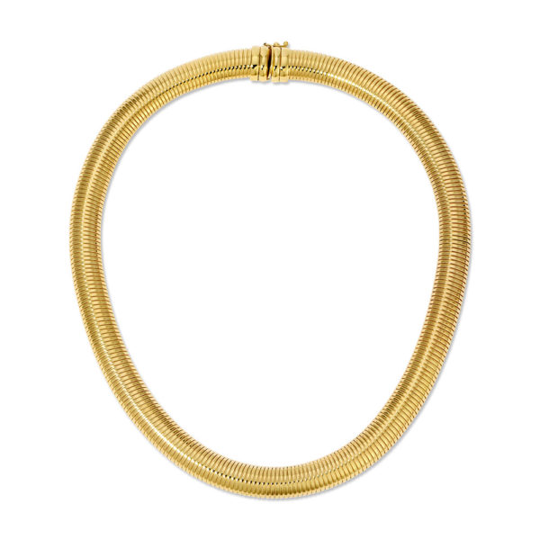 Tubogas Necklace Domed 11mm in 14K Yellow Gold