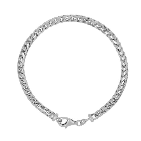 Franco Chain Bracelet in 14k White Gold 4mm