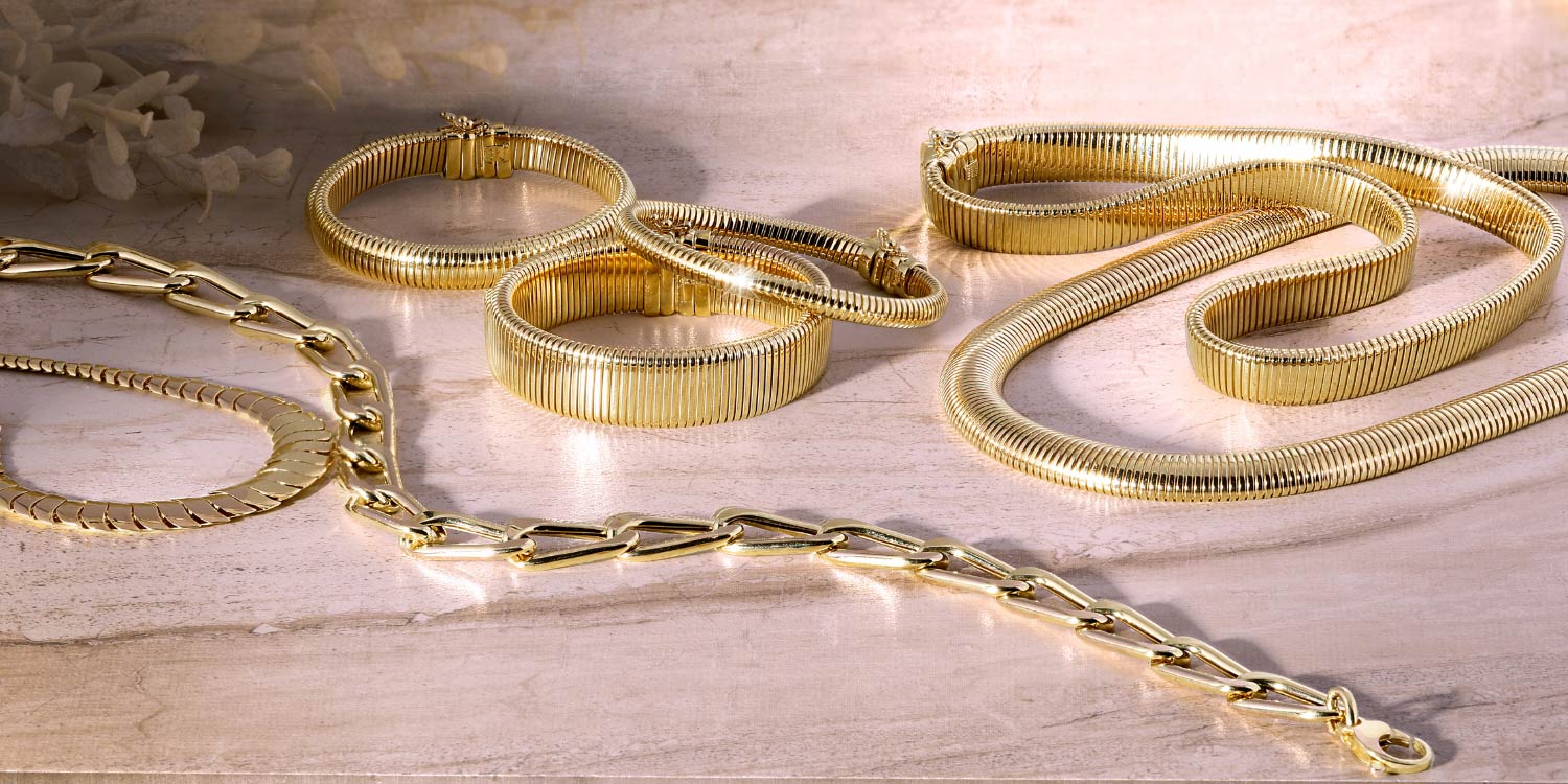 gold chains jewelry necklaces tubogas round box spiga