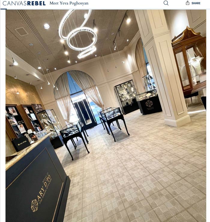 CanvasRebel Meet Yeva Poghosyan 2025 New Luxery Boutique House of ARY DPO in Glendale CA 1111 N. Brand Blvd Suite P